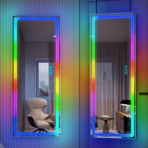 47"X16" Full Length LED Mirror with RGB Lights, Wall-Mounted Mirrors, Full Body